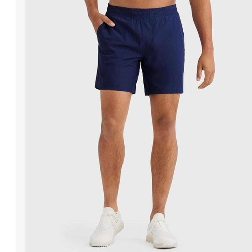 RHONE Men's Deep Blue Athletic Shorts
